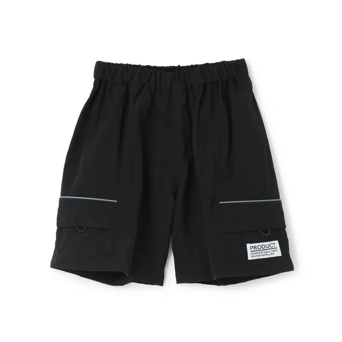 日本 b-ROOM - 抗汙防潑水 機能玩耍側口袋短褲-黑
