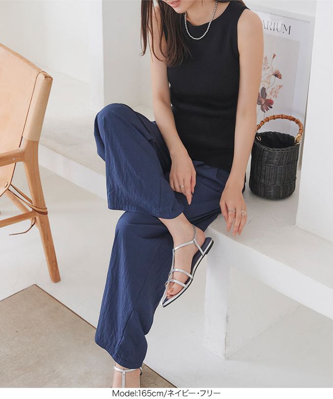 日本 Kobe Lettuce - 嫘縈涼感 全鬆緊寬版休閒長褲-黑