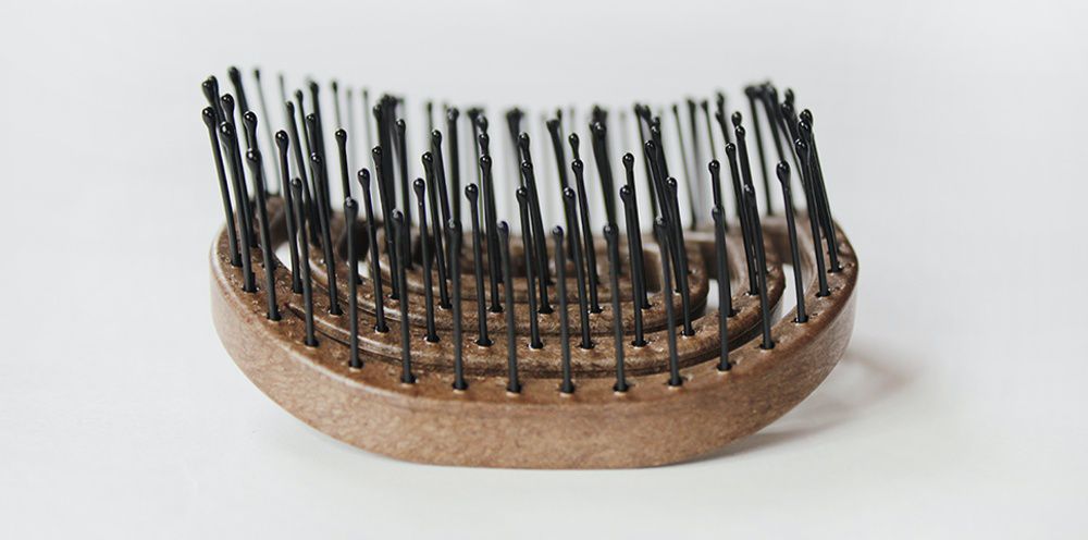 韓國 Yao - 鏤空頭皮按摩梳(兒童款)-泰迪熊-木紋色