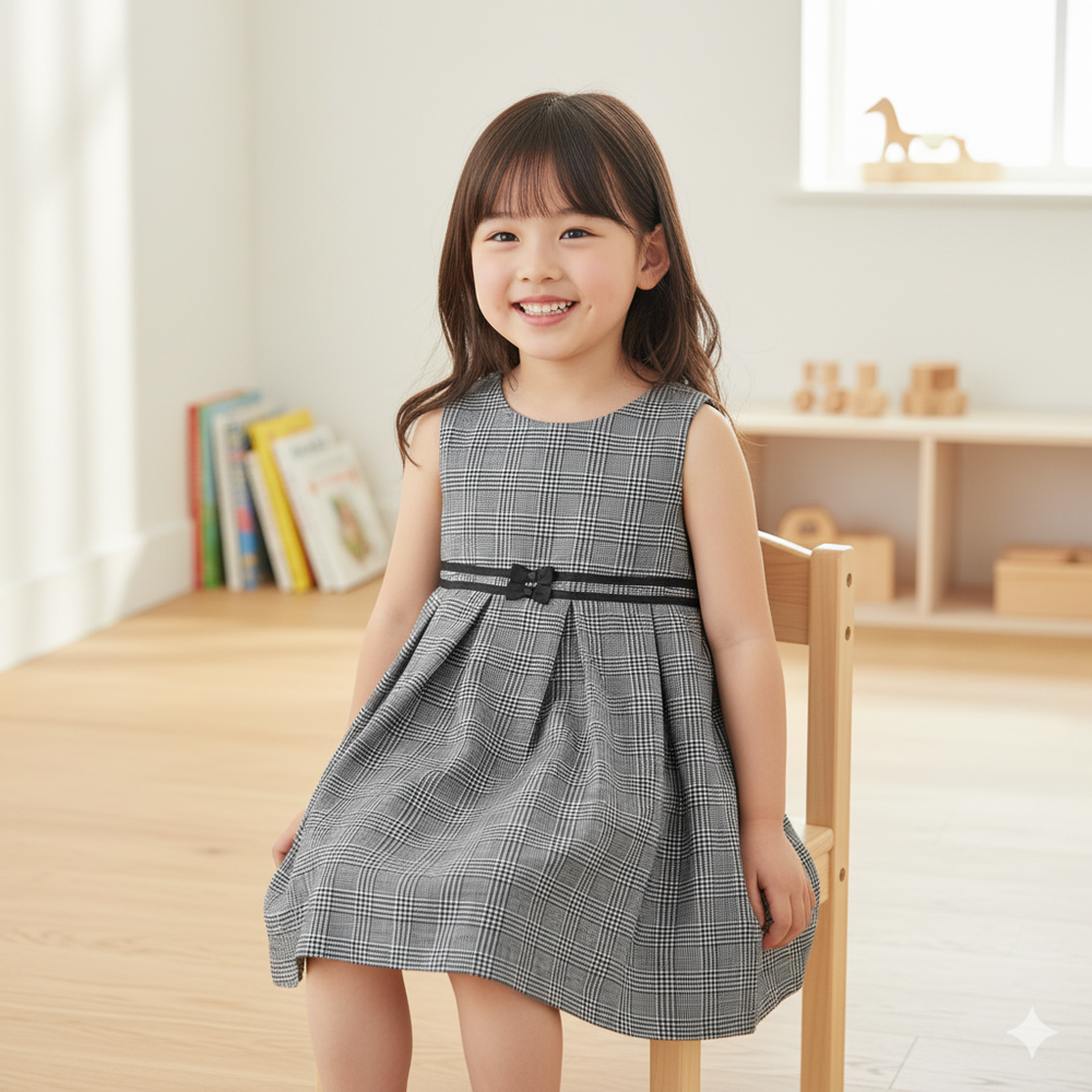 洋裝-葛倫格紋-黑色