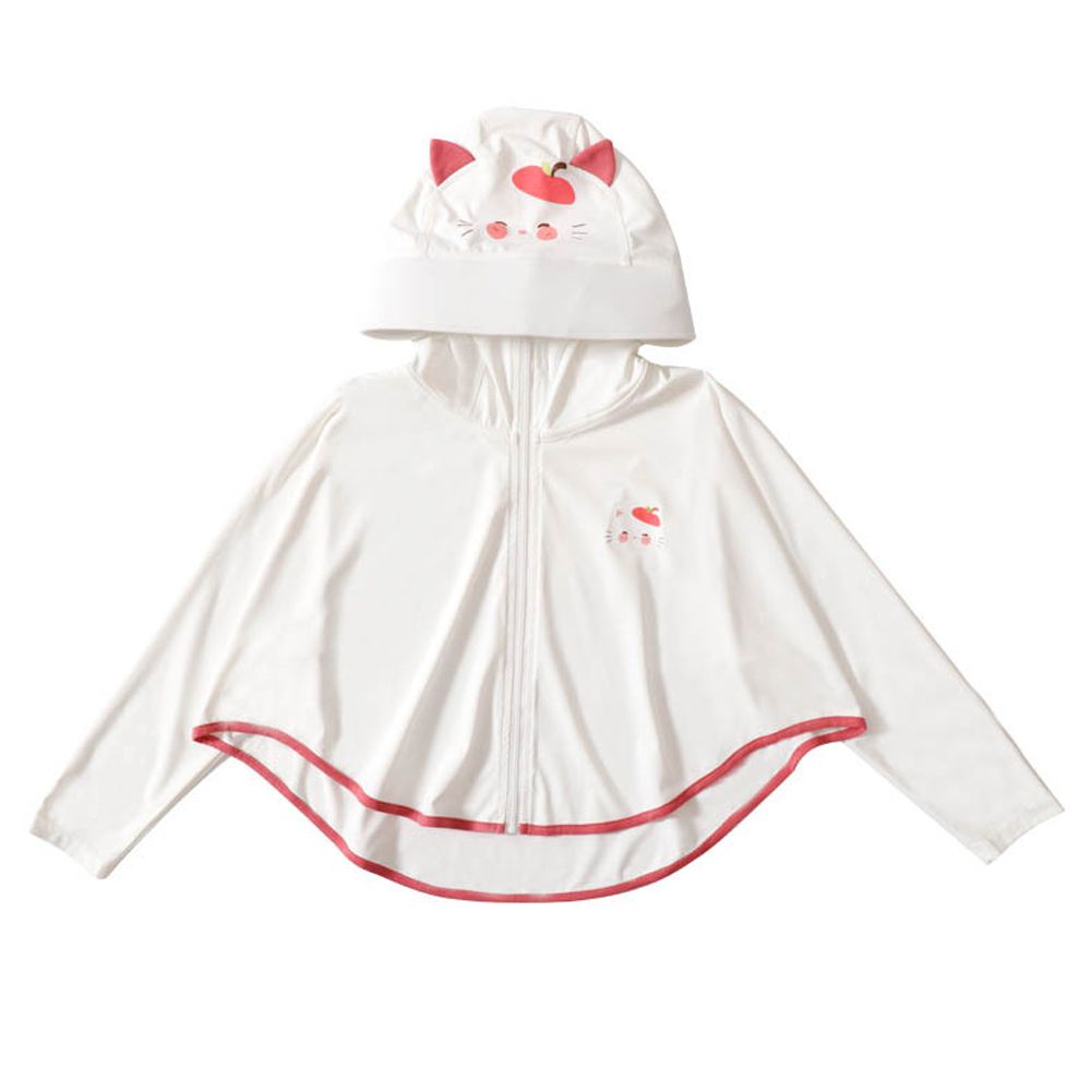 UPF50+涼感防蚊防曬連帽外套-立體斗篷-白色