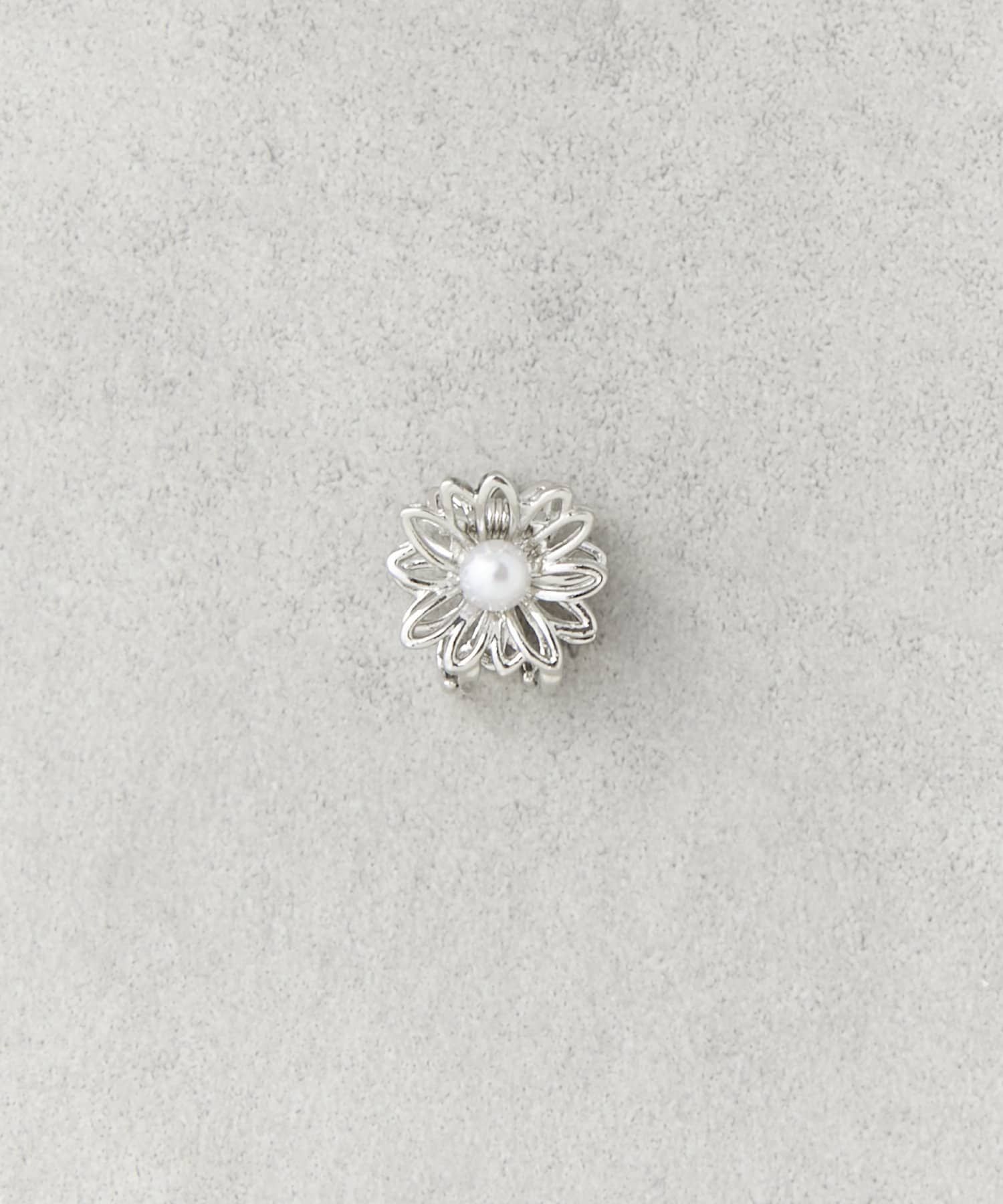 日本 Lattice - 珍珠小花金屬迷你髮夾3件組-金