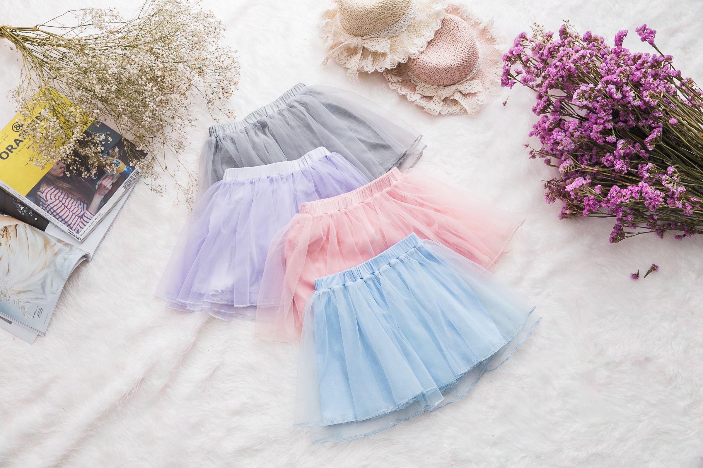 Peachy - 北鼻款*獨家訂製綿柔空氣紗裙-短裙款-溫柔灰