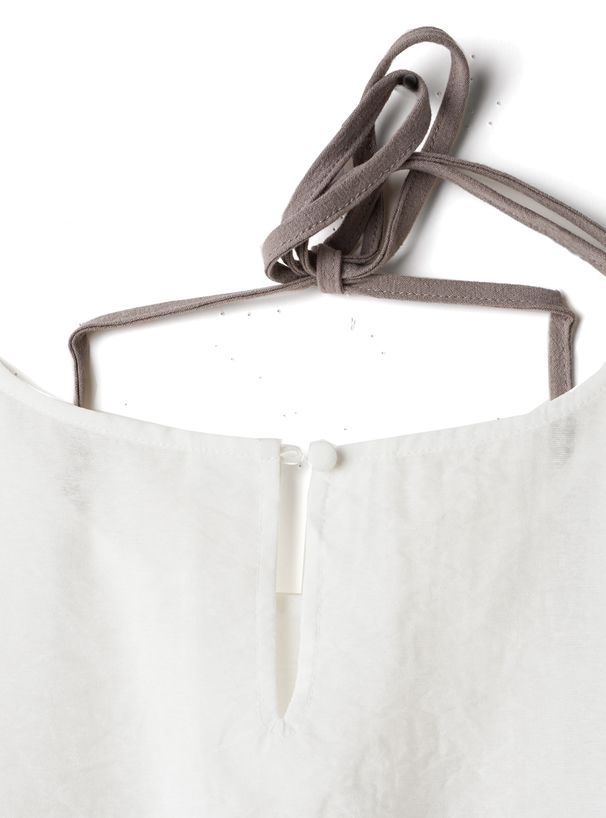 日本 GRL - 透膚短袖上衣x細繩吊帶褲2件組-白x黑