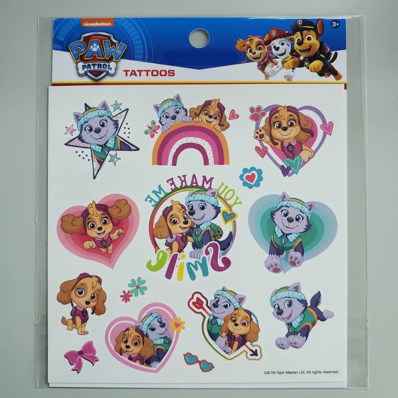 汪汪隊立大功 - 甜心系紋身貼紙 (B) (12*12 cm)