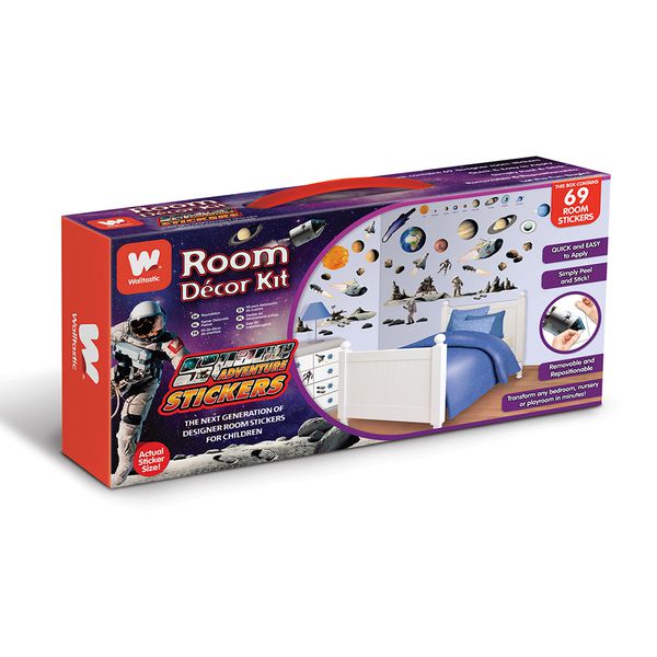 英國 Walltastic - 實境壁貼-太空世界-55張貼紙