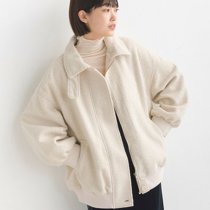 日本 OMNES - 絨毛感率性翻領夾克外套-炭灰