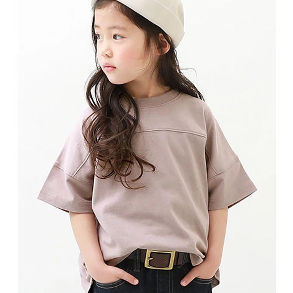 日本 devirock - 純棉美式印花落肩短袖上衣-背號89-薰衣草