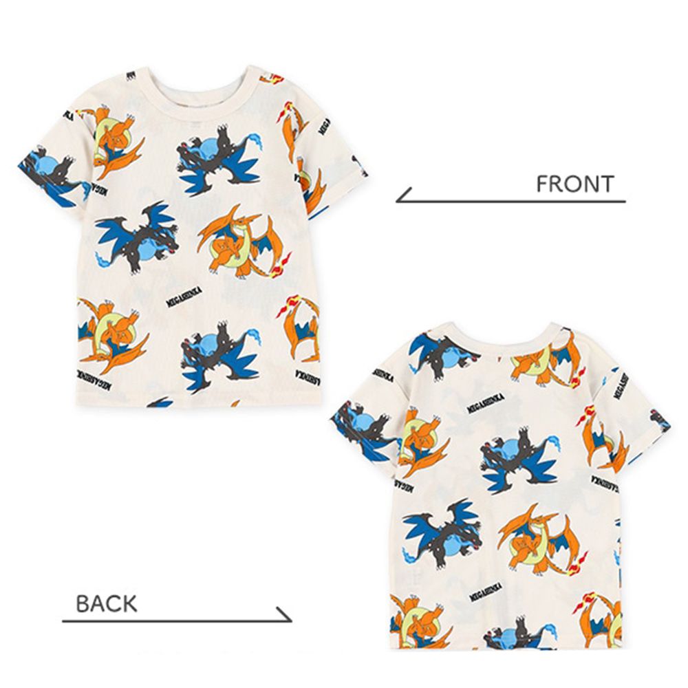 人氣角色滿版印花短袖上衣-卡通人物寶可夢-白