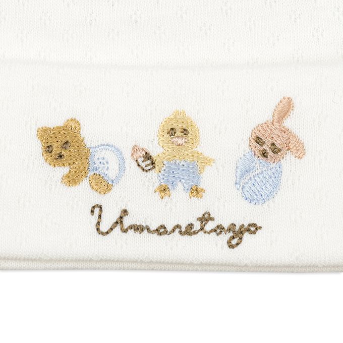 akachan honpo - 新生兒帽-動物-米白色 (頭圍32~36cm)