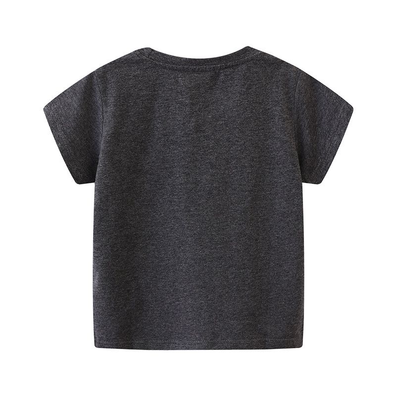 Jumping meters - 夜光圓領短袖上衣-太空遨遊-黑色