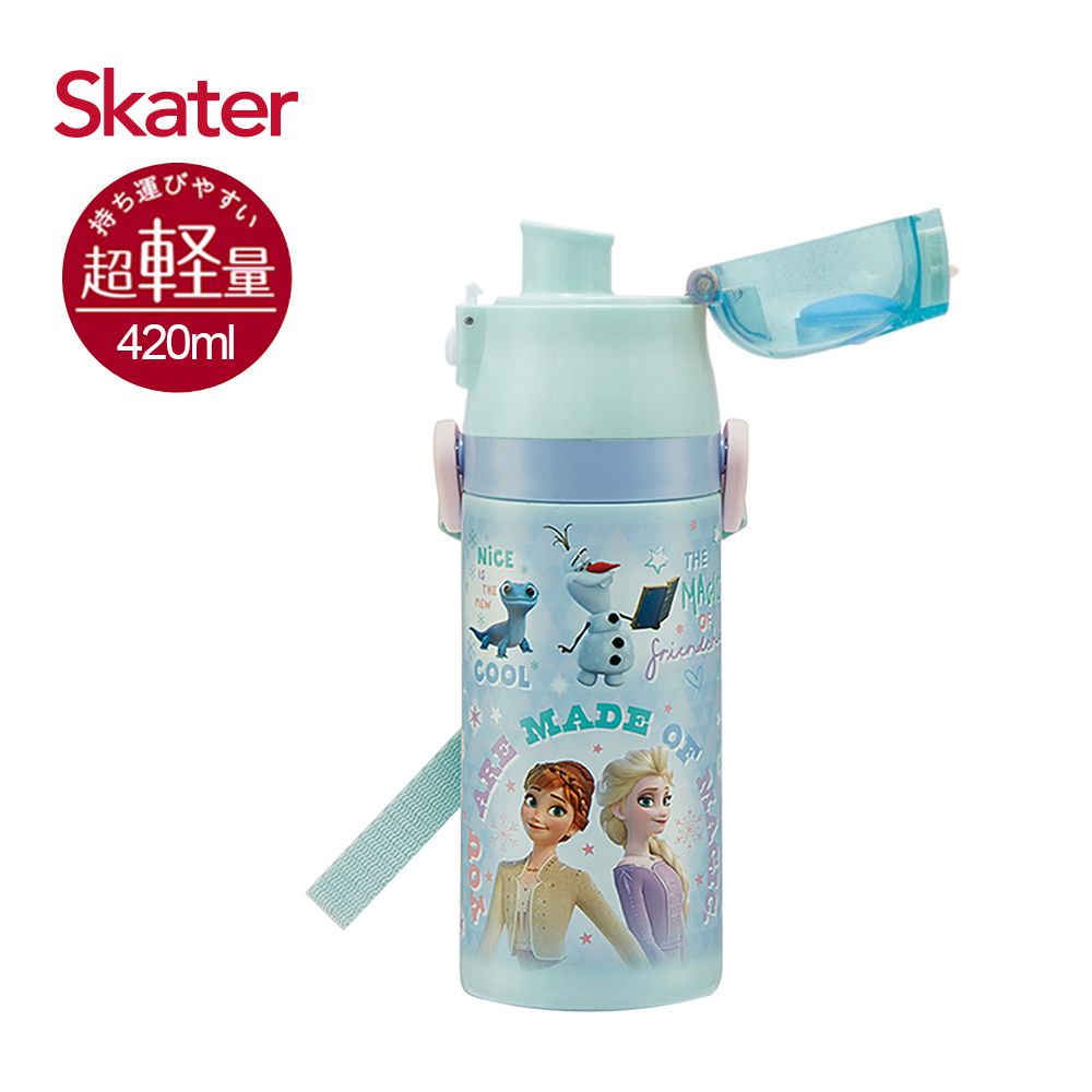 日本 SKATER - 兒童不鏽鋼保溫水壺(直飲420ml+杯蓋組)-冰雪奇緣