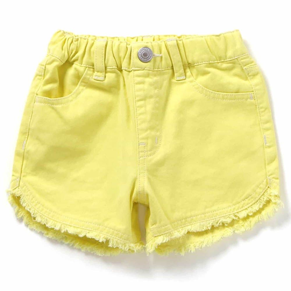 夏日必備清爽流蘇短褲-萊姆黃