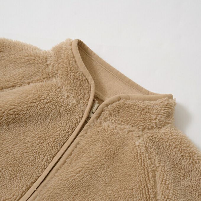 日本 b-ROOM - 泰迪熊絨毛溫暖拉鍊外套-可可