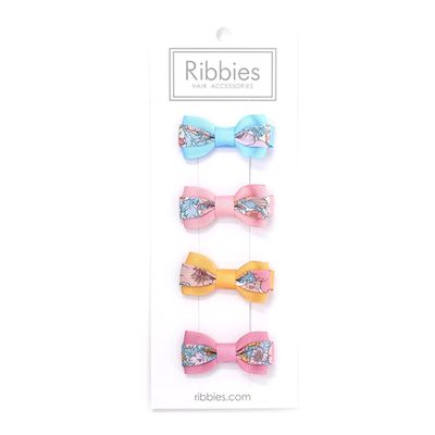 英國 Ribbies - 雙色緞帶蝶蝶結4入組(MS Pink)