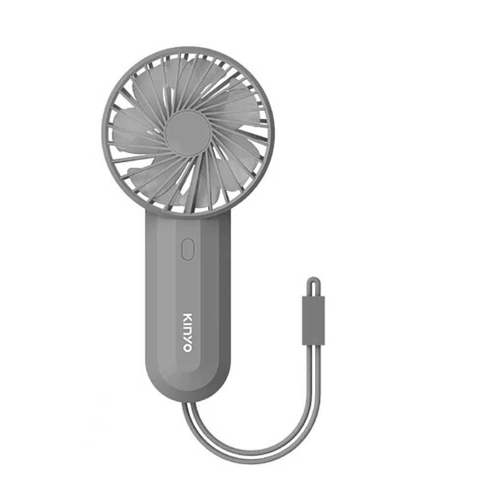 KINYO - USB手持雙扇葉風扇(UF-178)-煙霧灰 (W85xH176xD34 mm)