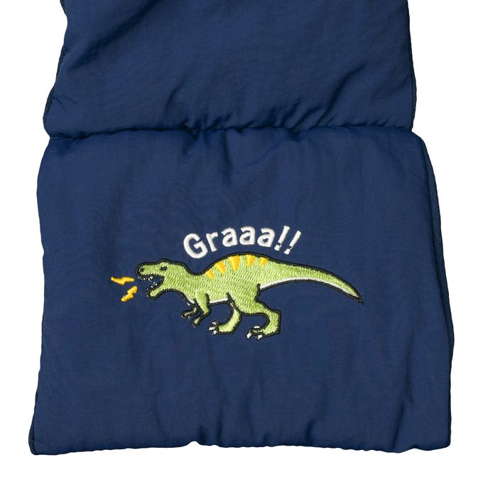 akachan honpo - 鋪棉圍巾-恐龍-深藍色