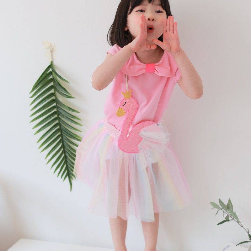 韓國 Coco Rabbit - 彩虹漸層網紗褲裙-粉紅