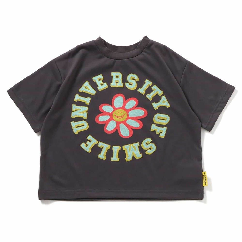 吸水速乾 美式印花短袖T恤-灰黑