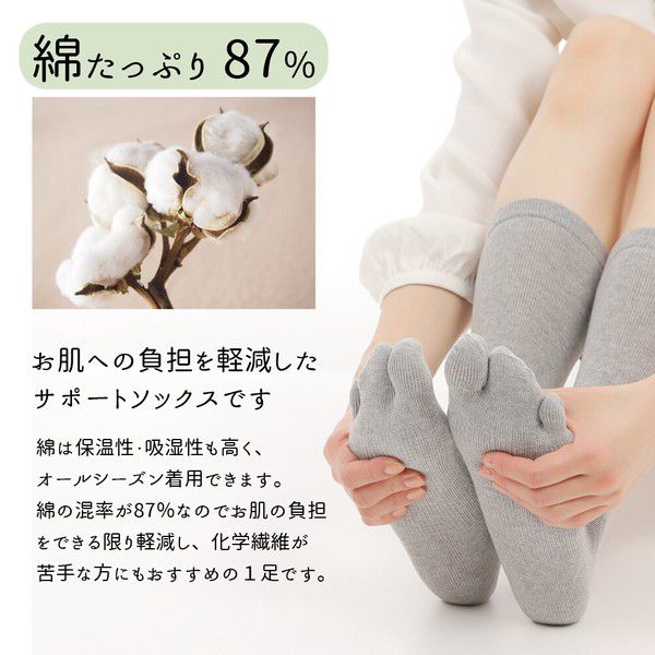 日本女裝代購 - 日本製 拇指外翻&小指內翻輔助舒適三趾襪-黑 (23-25cm)