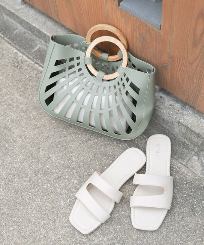 日本 Bab - 2way夏日竹柄鏤空手提/側背包-綠