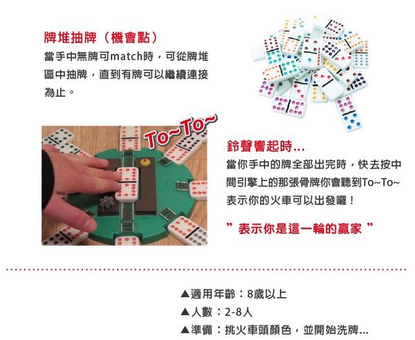 美國 Ideal - 經典桌遊系列-墨西哥火車骨牌接龍