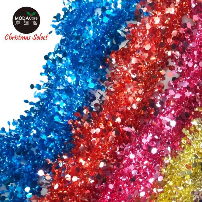 MODACore 摩達客 - 2米(200ccm) 4吋亮光鑽石金蔥彩條(3條一組-顏色隨機出貨) 可掛聖誕樹/門窗邊/牆沿/派對裝扮用
