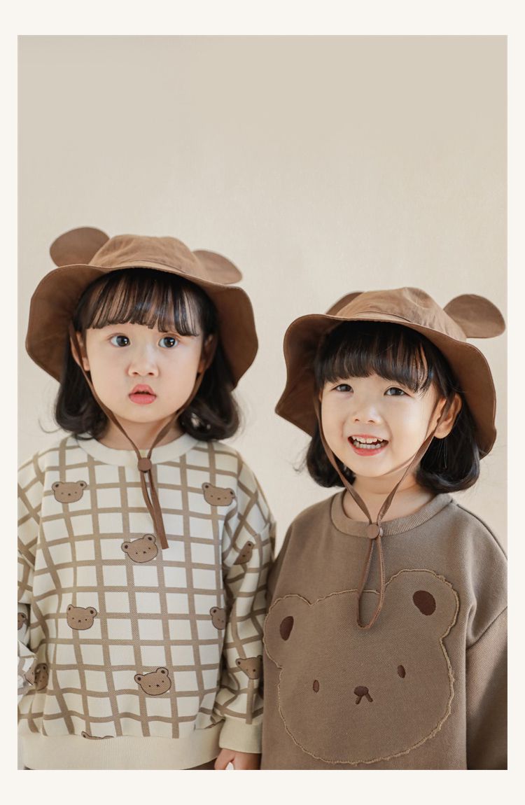 童趣造型吊帶長褲-熊熊小口袋-米白色