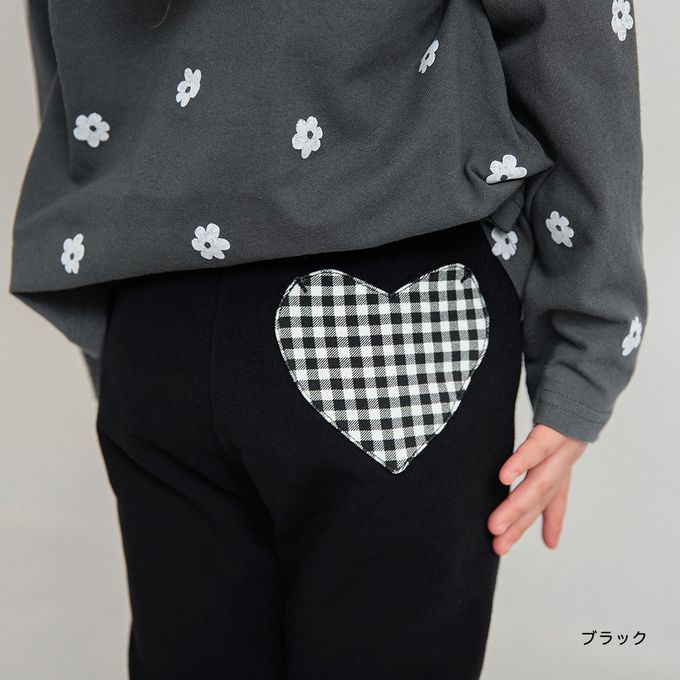 日本 BRANSHES - 俏麗心型口袋彈力長褲-粉