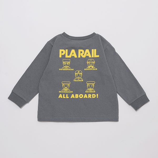 日本 petit main - TOMICA聯名薄長袖上衣-JR電車-水藍