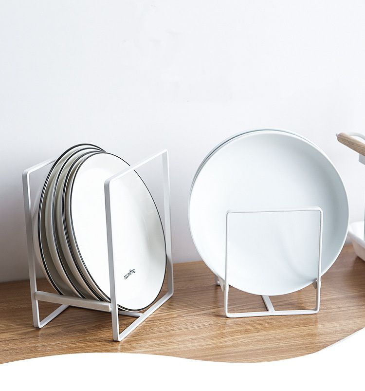 日式廚房碗盤收納架-H型-黑色