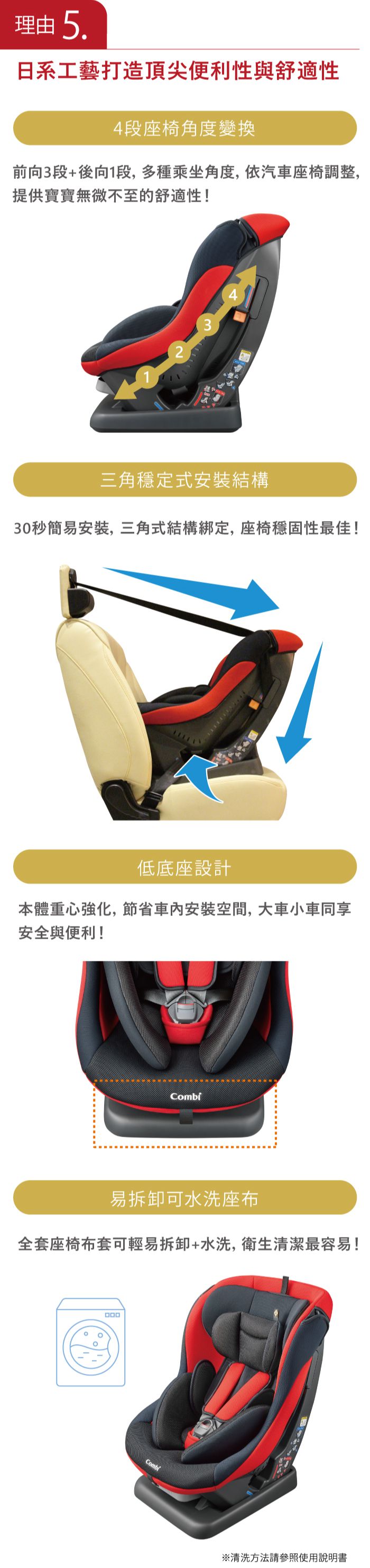 日本 Combi - 日本製 WEGO GRANDE 初生型(0~4歲汽車安全座椅)-騎士黑