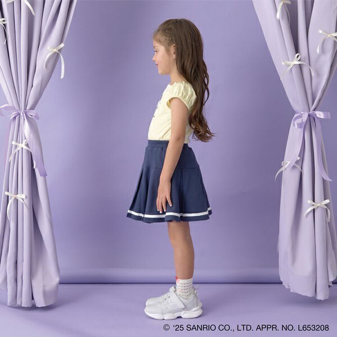 日本 Lycee mine - 100%棉 海洋風法式澎袖上衣-卡通人物大耳狗-紅白條紋