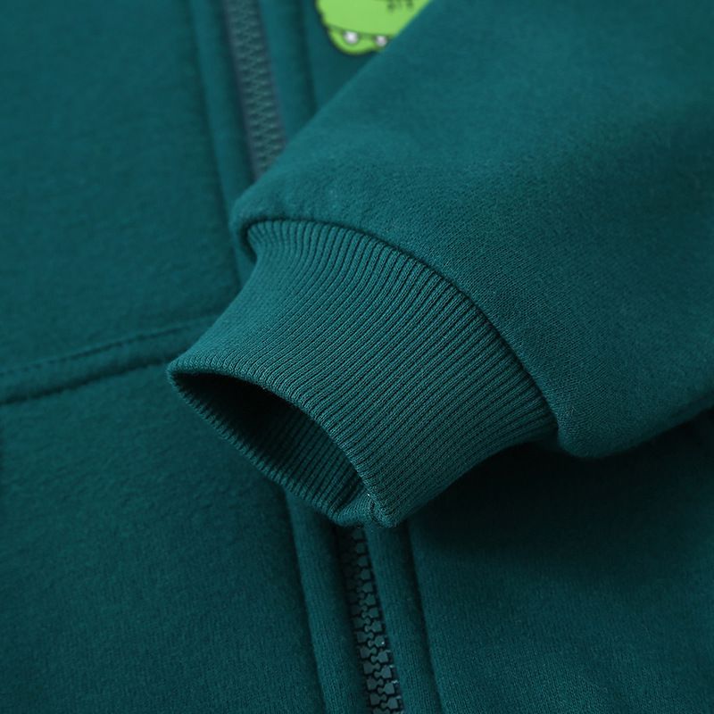 童趣立體造型連帽外套-大眼鱷魚-灰色