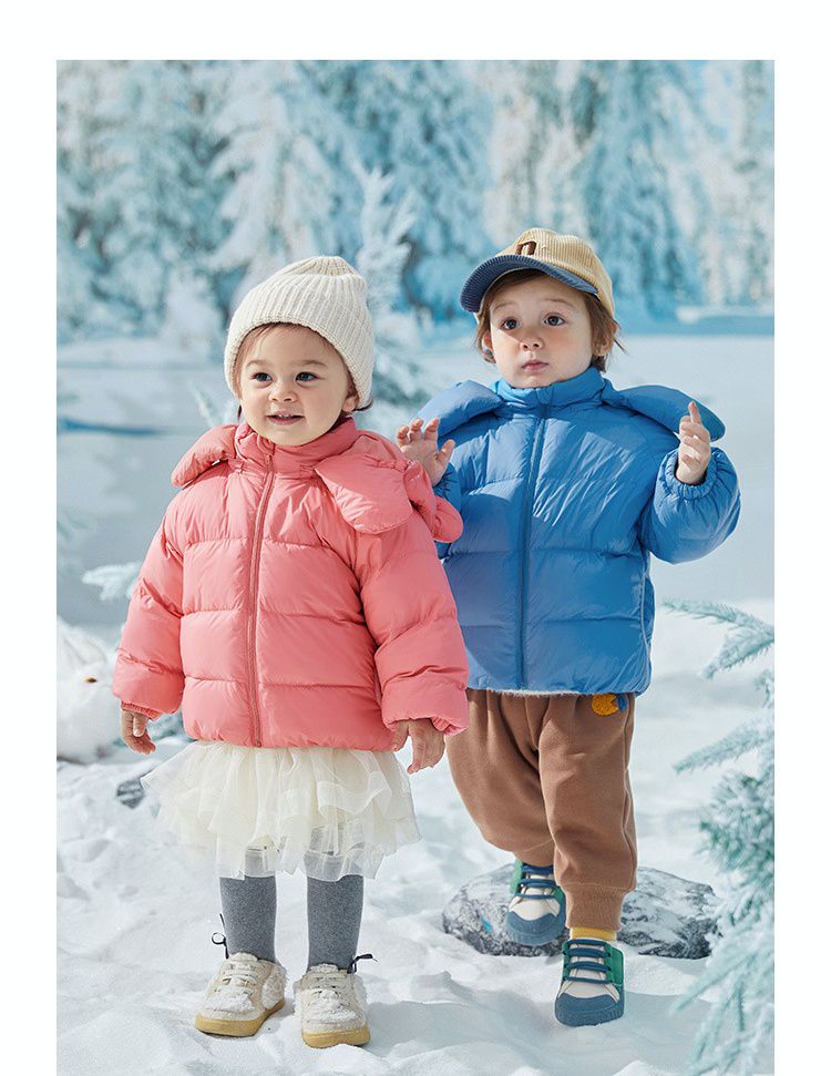 防水防污童趣造型羽絨外套(90%鴨絨)-熊熊耳朵-粉色