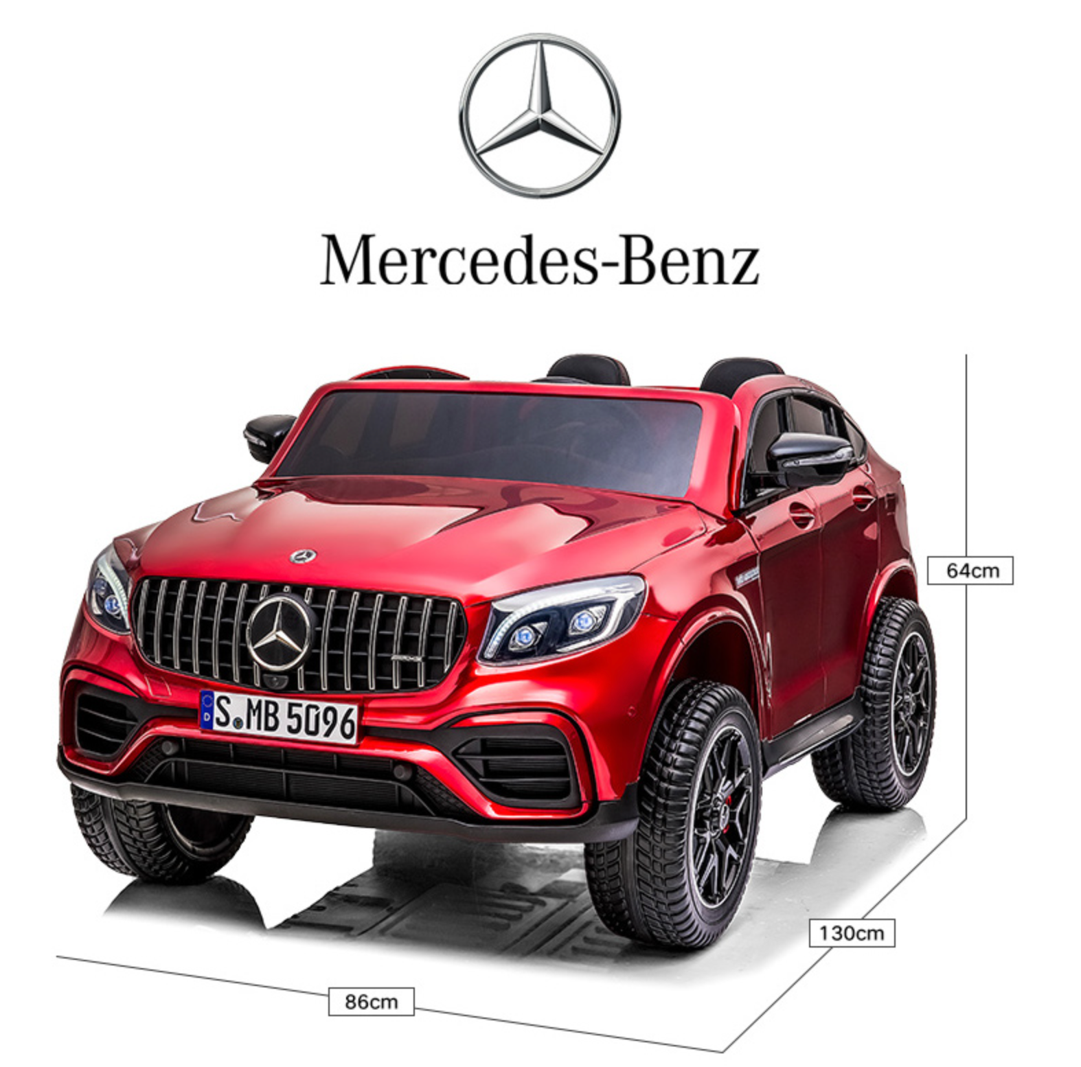 聰明媽咪兒童超跑 - 賓士 GLC63 雙人座 原廠授權 四驅兒童電動車-烤漆紅