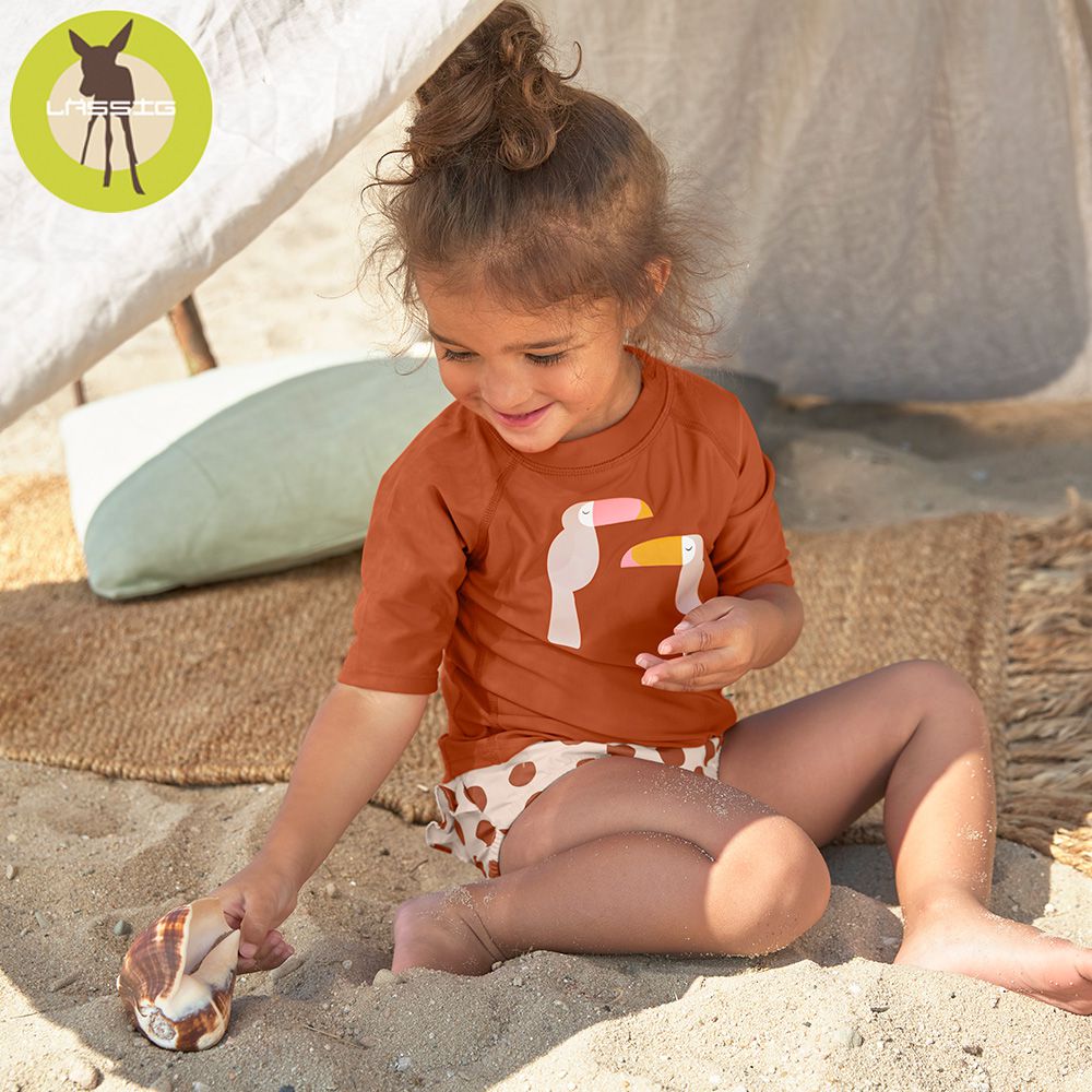 德國 Lassig - 嬰幼兒抗UV短袖泳裝上衣-大嘴鳥