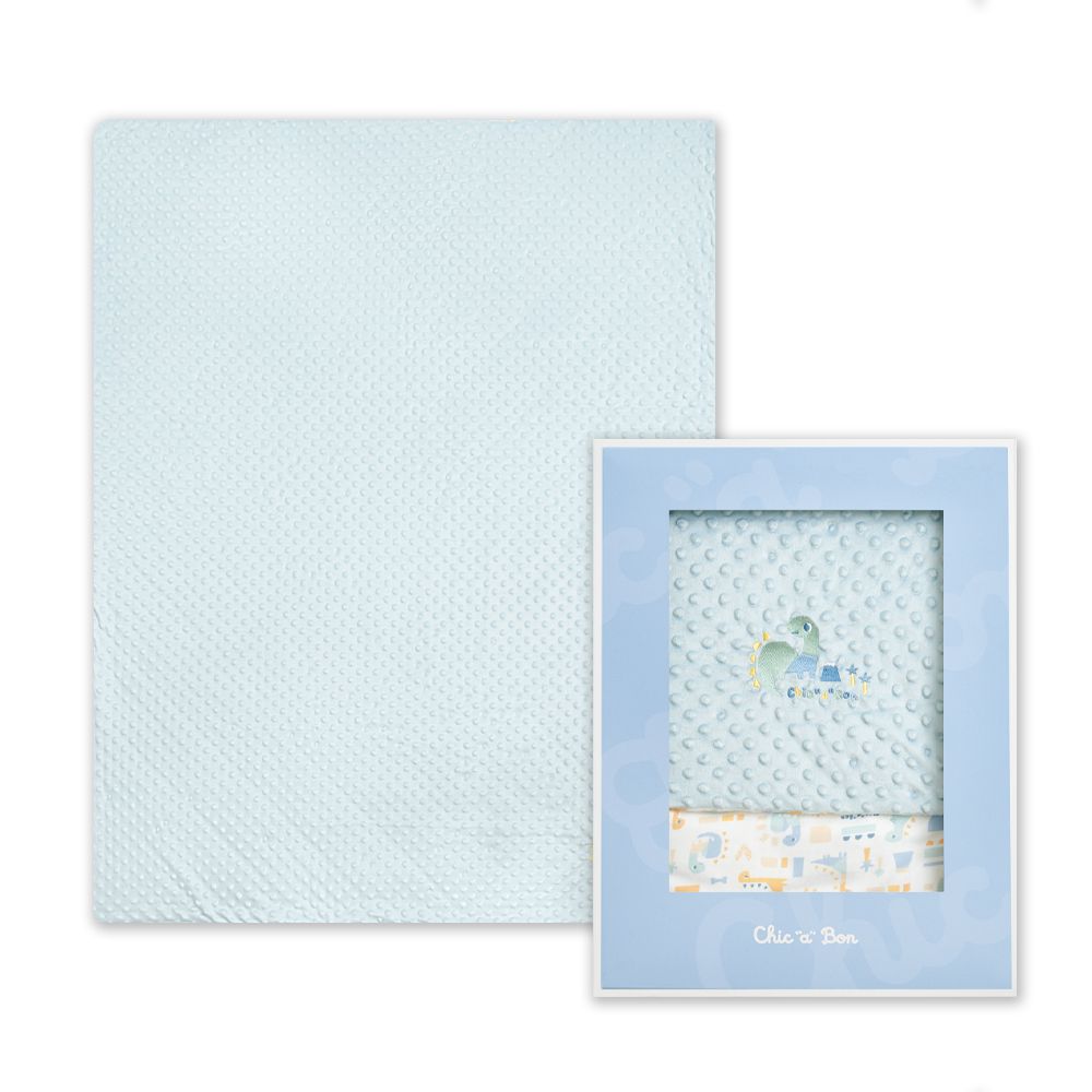 豆趣竹纖維冬夏兩用被禮盒 105x135 cm(寶寶新生兒禮 滿月禮 彌月禮 嬰兒禮盒 四季被 豆豆被)-恐龍