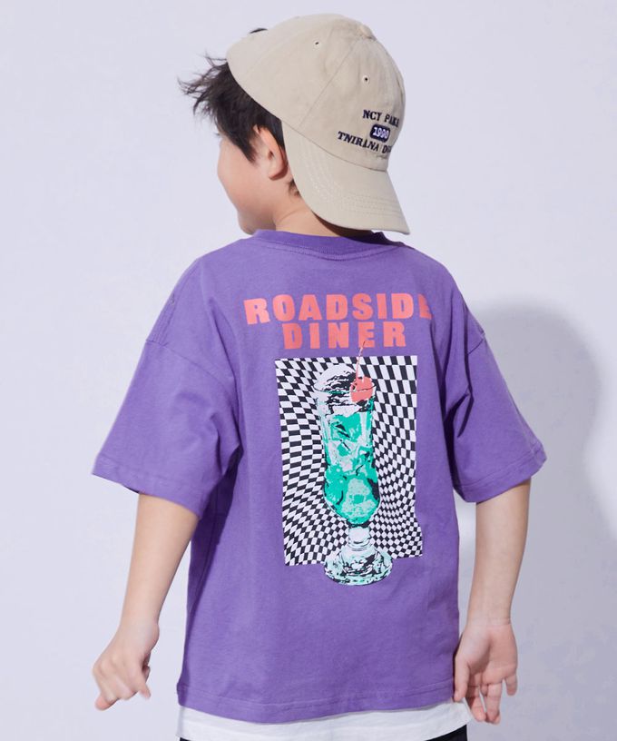 日本 devirock - 100%棉 定番印花短袖上衣-胸前logo-灰藍