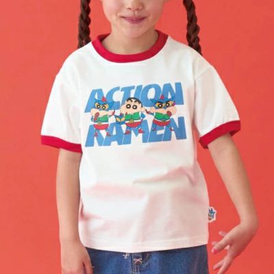 日本 b-ROOM - 聯名限定 短袖上衣-超人小新-紅