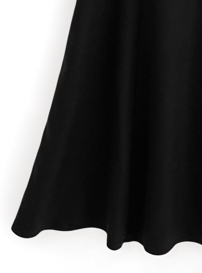 日本 GRL - 法式優雅雪紡拼接洋裝-黑