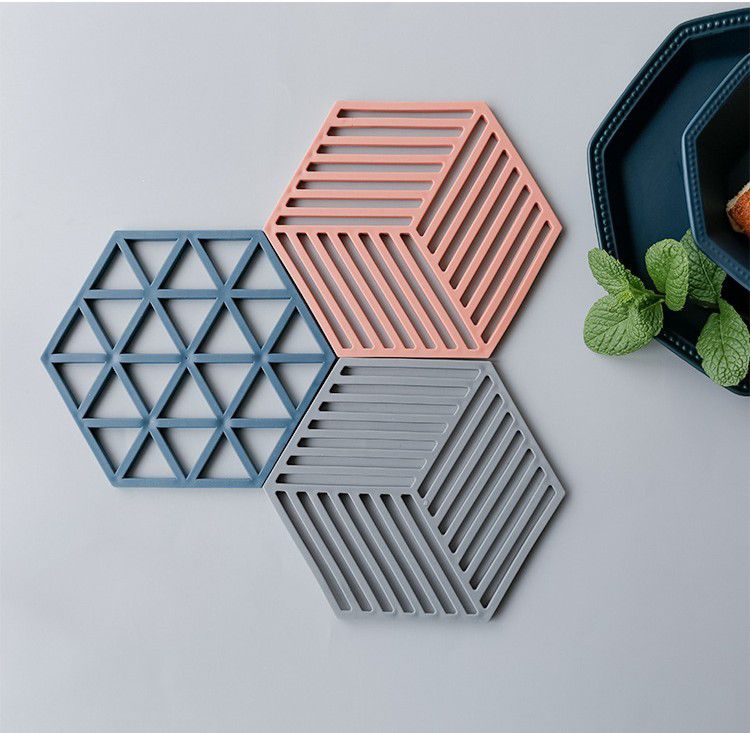 北歐風防滑隔熱墊-線條-藍色