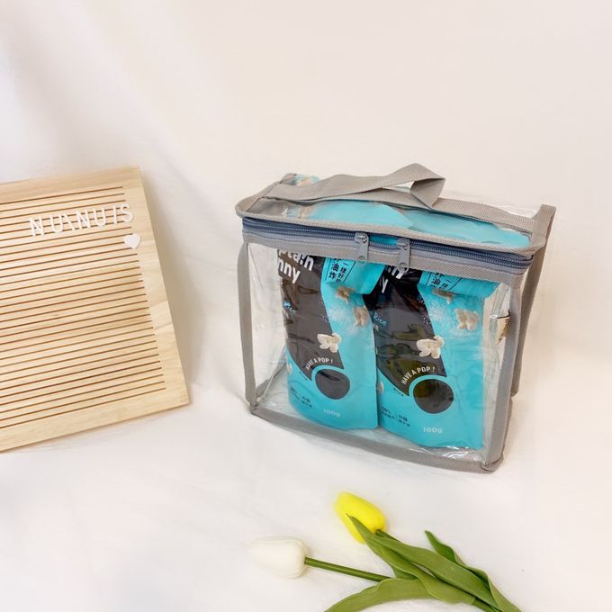 妞妞絲 - 透明收納袋-玫瑰煙粉 (S)