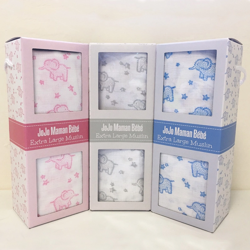 英國 JoJo Maman BeBe - 100%純棉多功能包巾/小薄被/拍嗝巾(120*120cm)-粉色