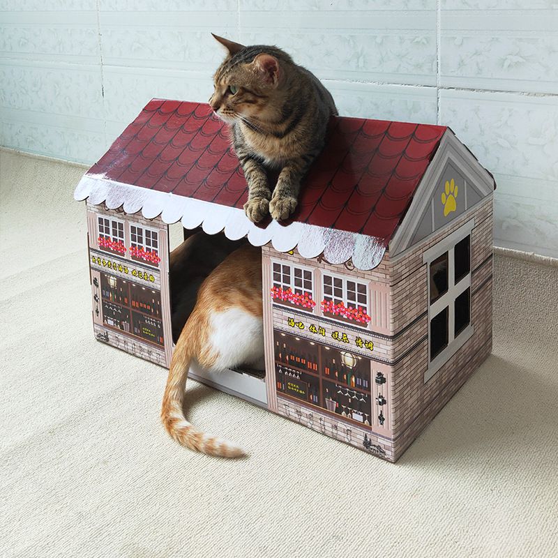 瓦愣紙製造型貓抓屋-日式居酒屋 (35.5x30x55cm)