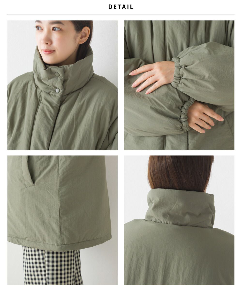 日本 OMNES - 立領有型中長版機能羽絨外套-袖可拆-象牙