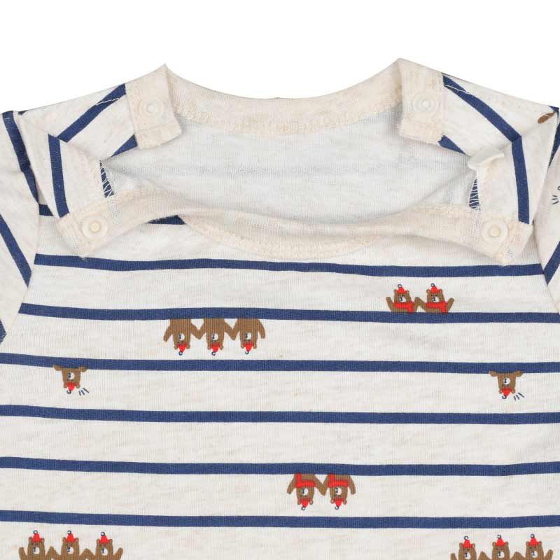 akachan honpo - 男吊帶褲+T恤-淺卡其色