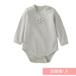 JoyNa - 2件入-空氣棉包屁衣 肩扣式長袖連身衣 緹花純棉-綠底露營+隨機一入