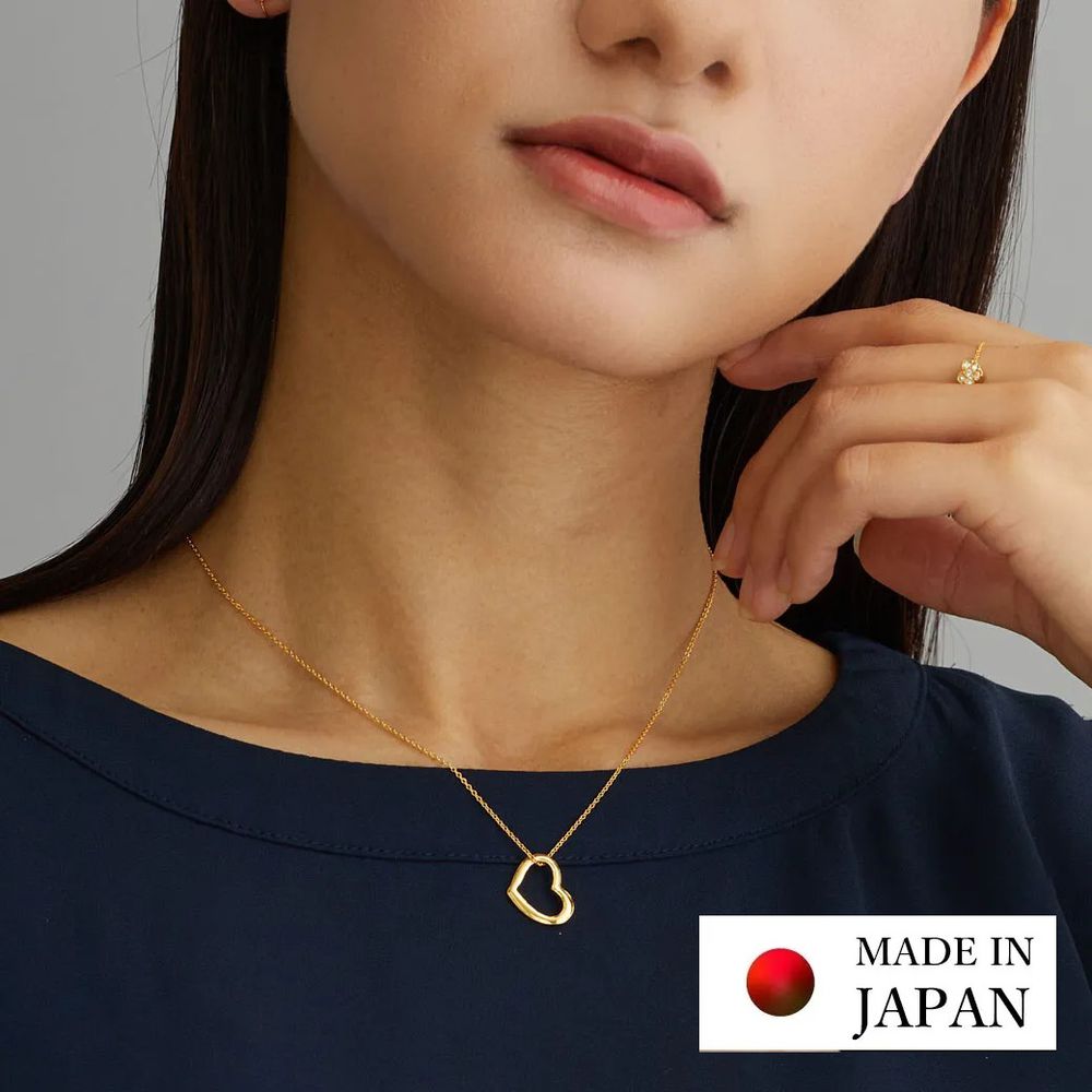 日本製 簡約典雅愛心造型項鏈-金