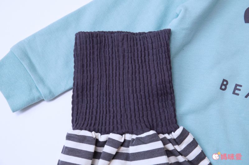 日本 ZOOLAND - 童趣印花圓領長袖上衣-吊帶小熊-薄荷綠